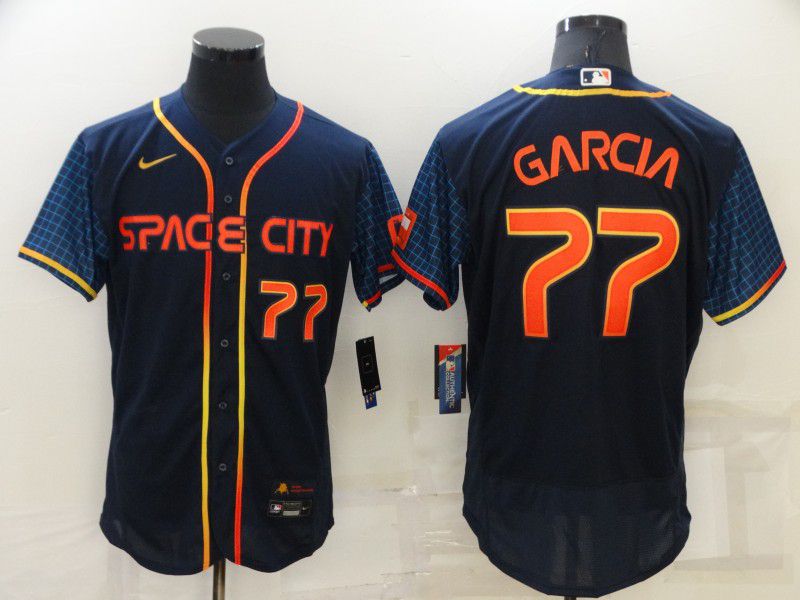 Men Houston Astros #77 Garcia Blue City Edition Elite Nike 2022 MLB Jersey